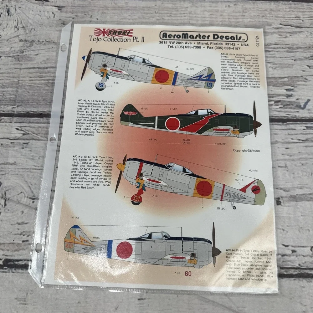 AeroMaster Products Decals 1/48 - Shoki Tojo Collection (Part 2) - 48-170